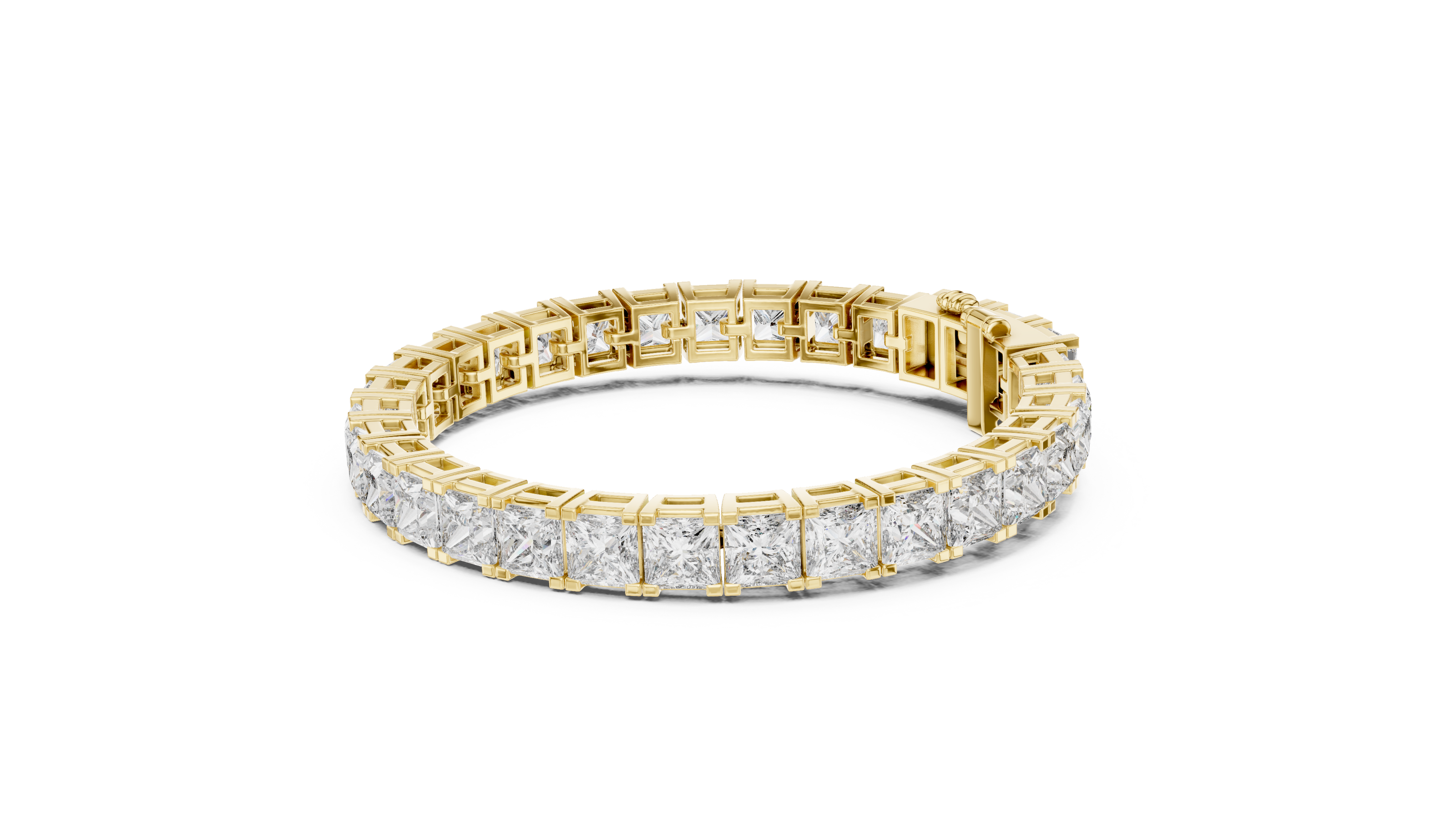 Luxury princess cut diamond tennis bracelet in gold with lab grown diamonds by Signora Jewels