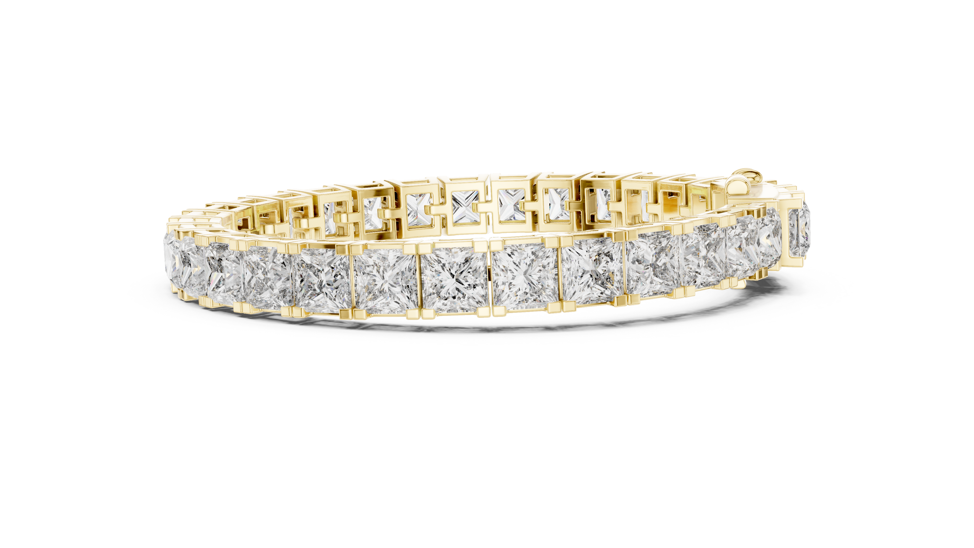Luxury princess cut diamond tennis bracelet in gold with lab grown diamonds by Signora Jewels