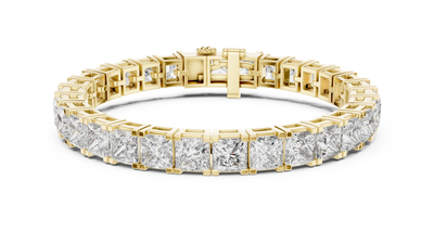 Princess Cut Diamond Tennis Bracelet in Yellow Gold
