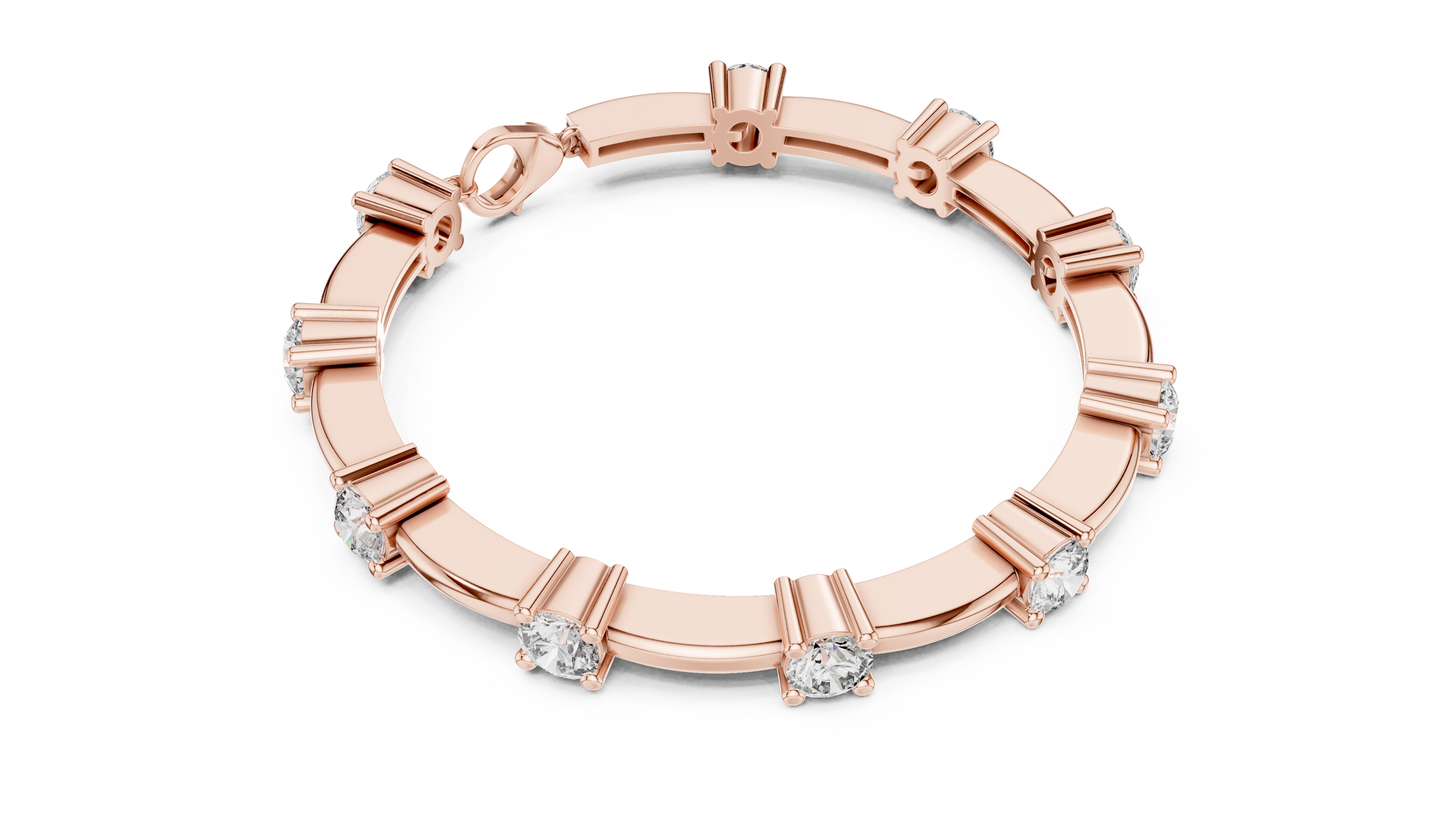 Minimal round diamond station bracelet in gold with lab grown diamonds by Signora Jewels