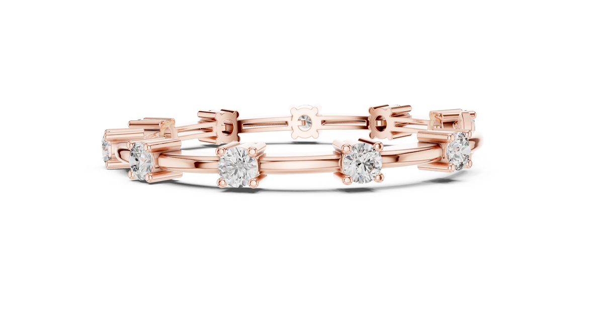 Minimal round diamond station bracelet in gold with lab grown diamonds by Signora Jewels