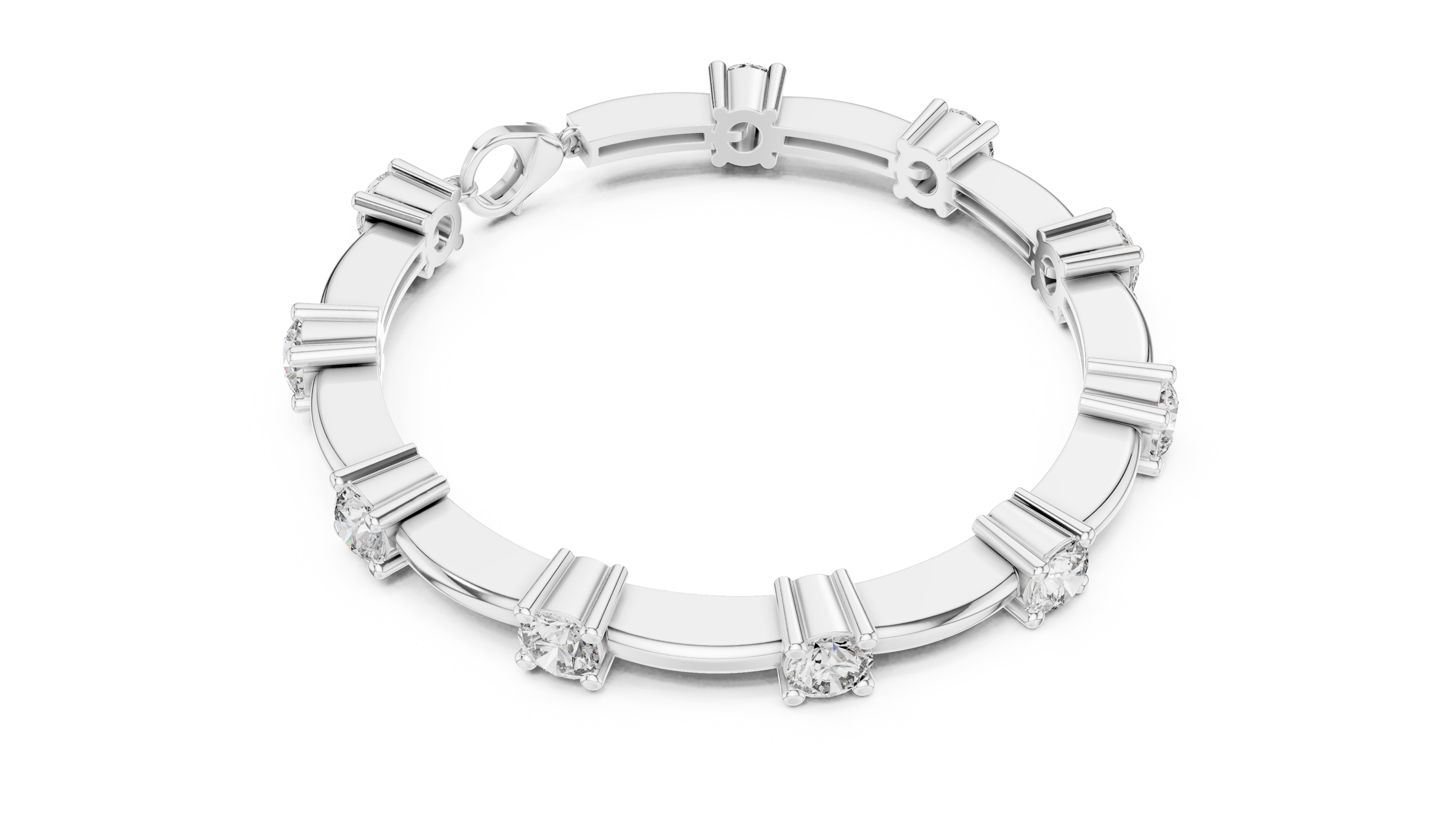 Minimal round diamond station bracelet in gold with lab grown diamonds by Signora Jewels