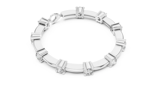 Round Diamond Station Tennis Bracelet in White Gold
