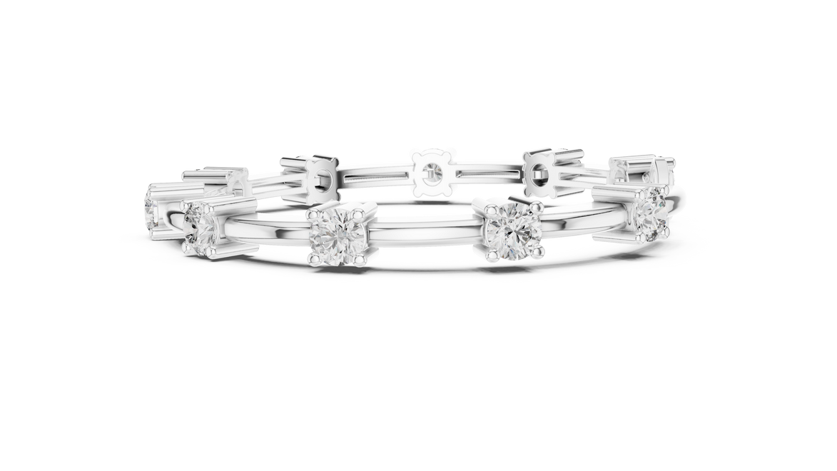 Minimal round diamond station bracelet in gold with lab grown diamonds by Signora Jewels