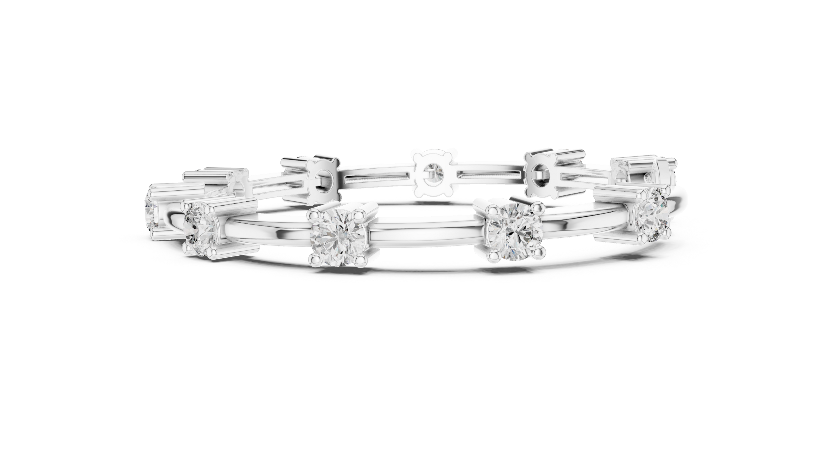 Minimal round diamond station bracelet in gold with lab grown diamonds by Signora Jewels
