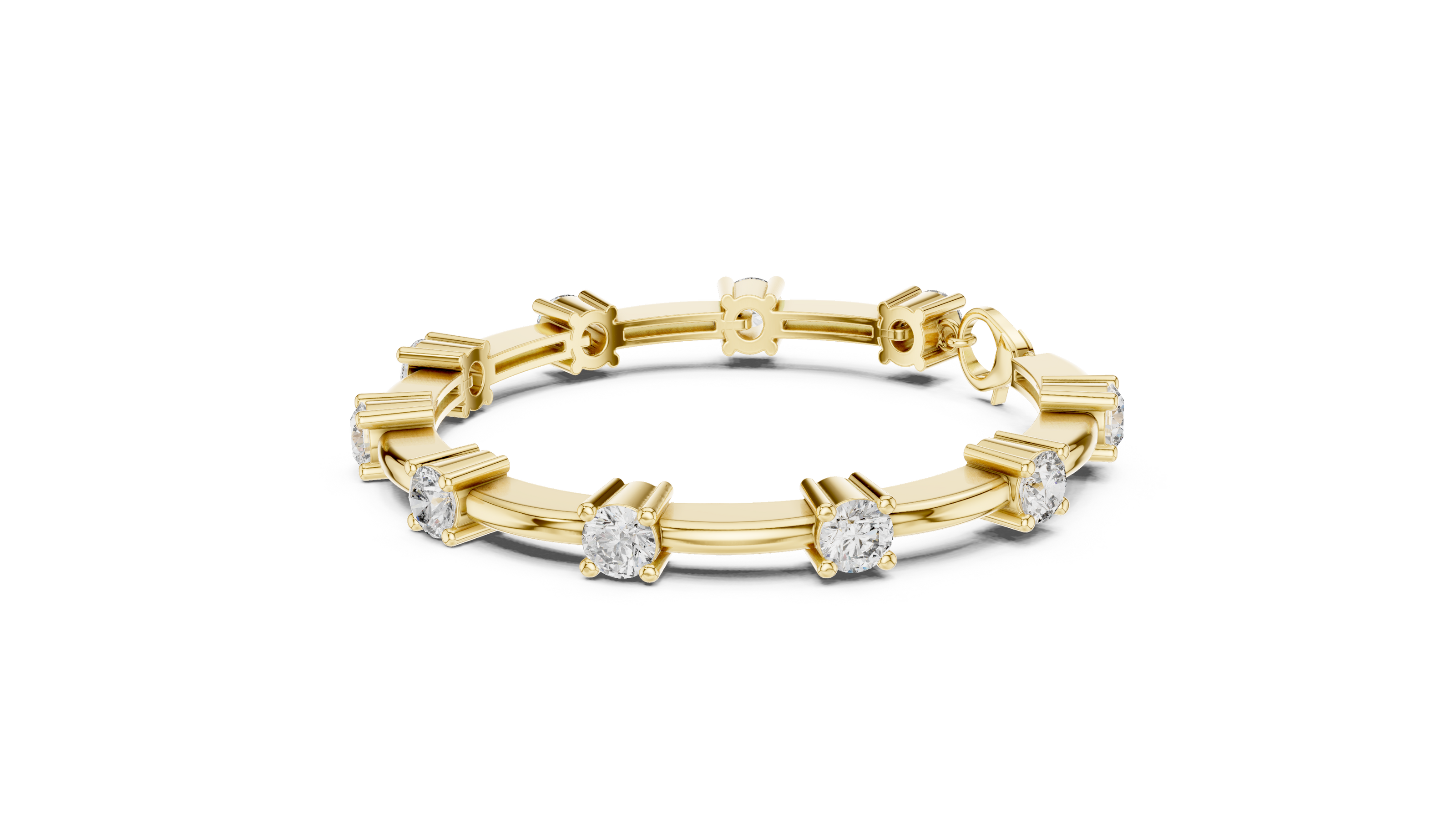 Minimal round diamond station bracelet in gold with lab grown diamonds by Signora Jewels