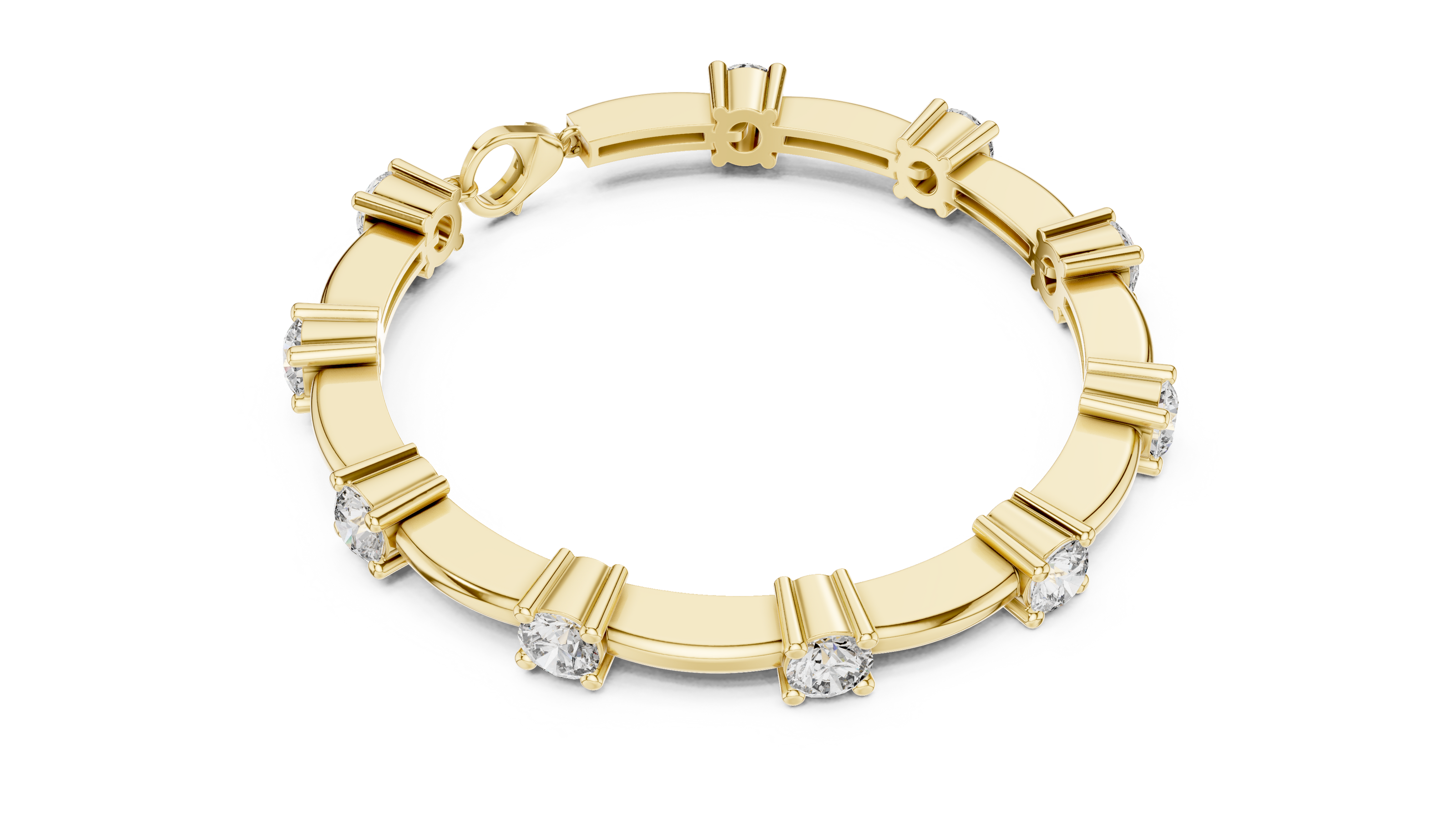 Minimal round diamond station bracelet in gold with lab grown diamonds by Signora Jewels