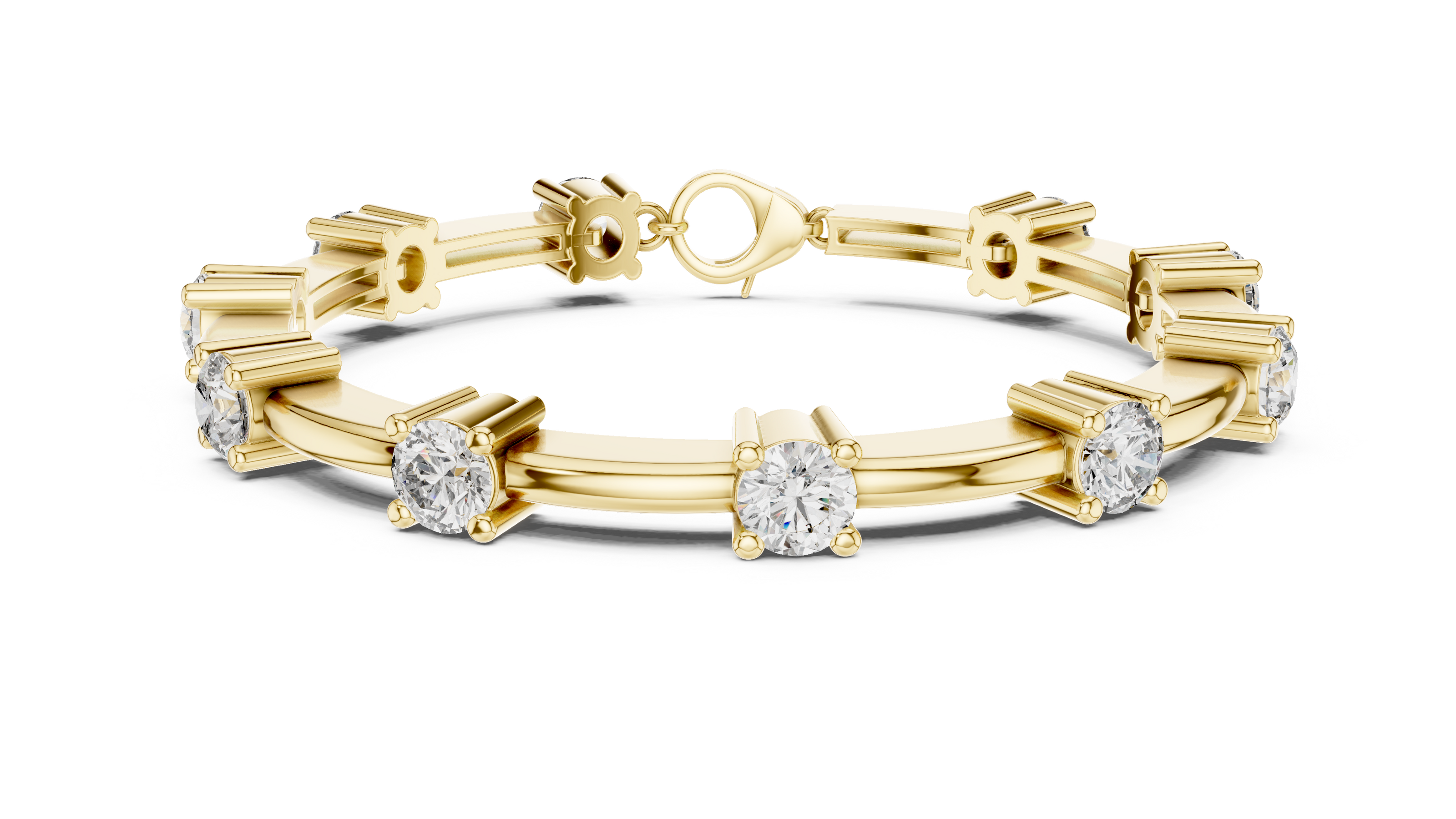 Minimal round diamond station bracelet in gold with lab grown diamonds by Signora Jewels