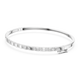 Minimal round diamond bangle bracelet in gold with delicate lab grown diamonds by Signora Jewels