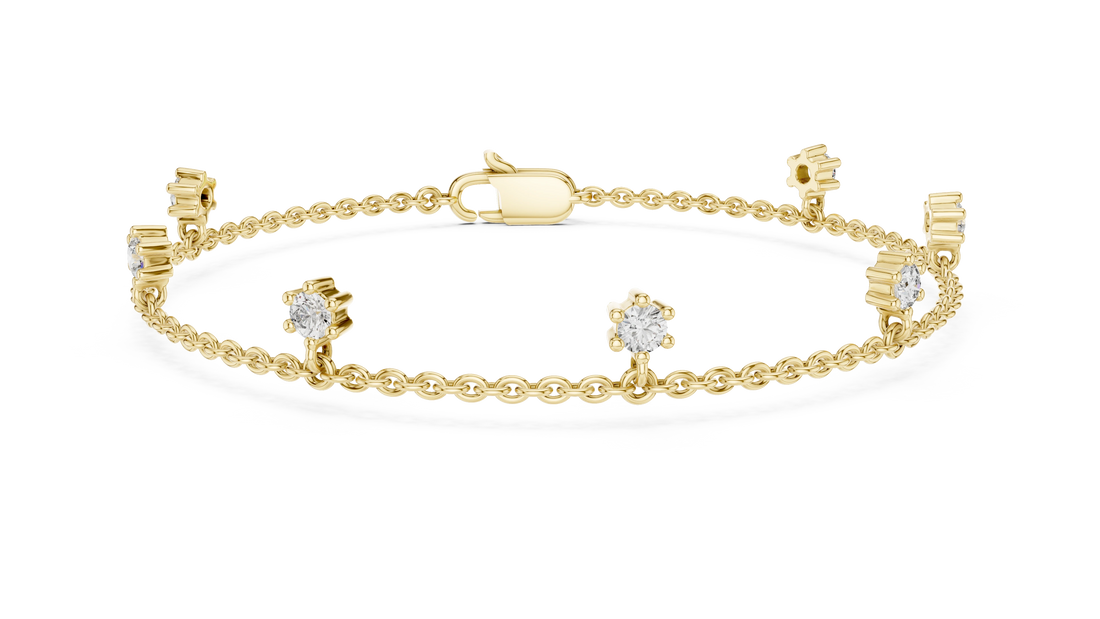 Diamond Station Chain Bracelet