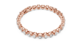 Cushion Cut Diamond Tennis Bracelet in Rose Gold
