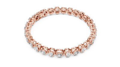 Cushion Cut Diamond Tennis Bracelet in Rose Gold