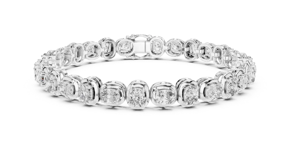 Diamond eternity ring on a white background