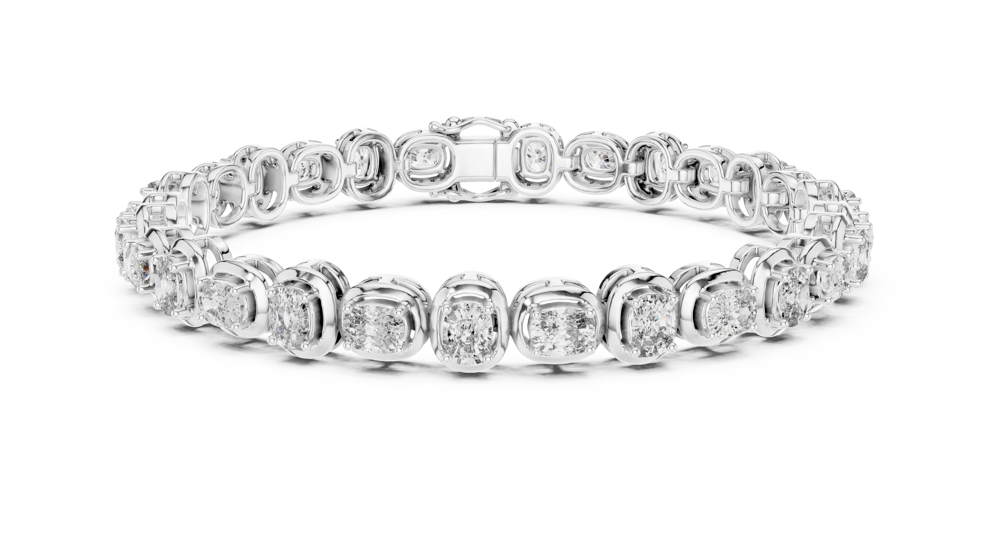 Diamond eternity ring on a white background