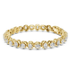 Gold bracelet with diamonds on a white background