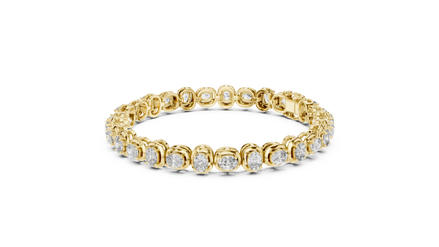 Gold bracelet with diamonds on a white background