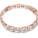 Diamond bracelet with baguette-cut stones on a white background
