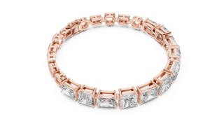 Radiant & Emerald Cut Diamond Tennis Bracelet in Rose Gold
