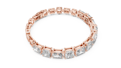 Radiant & Emerald Cut Diamond Tennis Bracelet in Rose Gold
