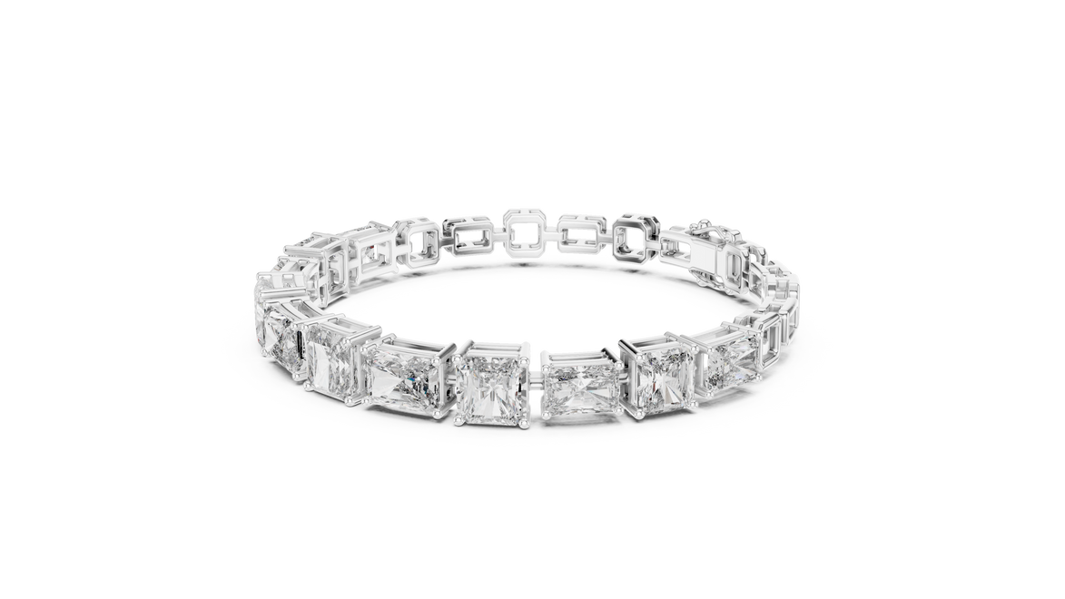 Diamond bracelet on a white background