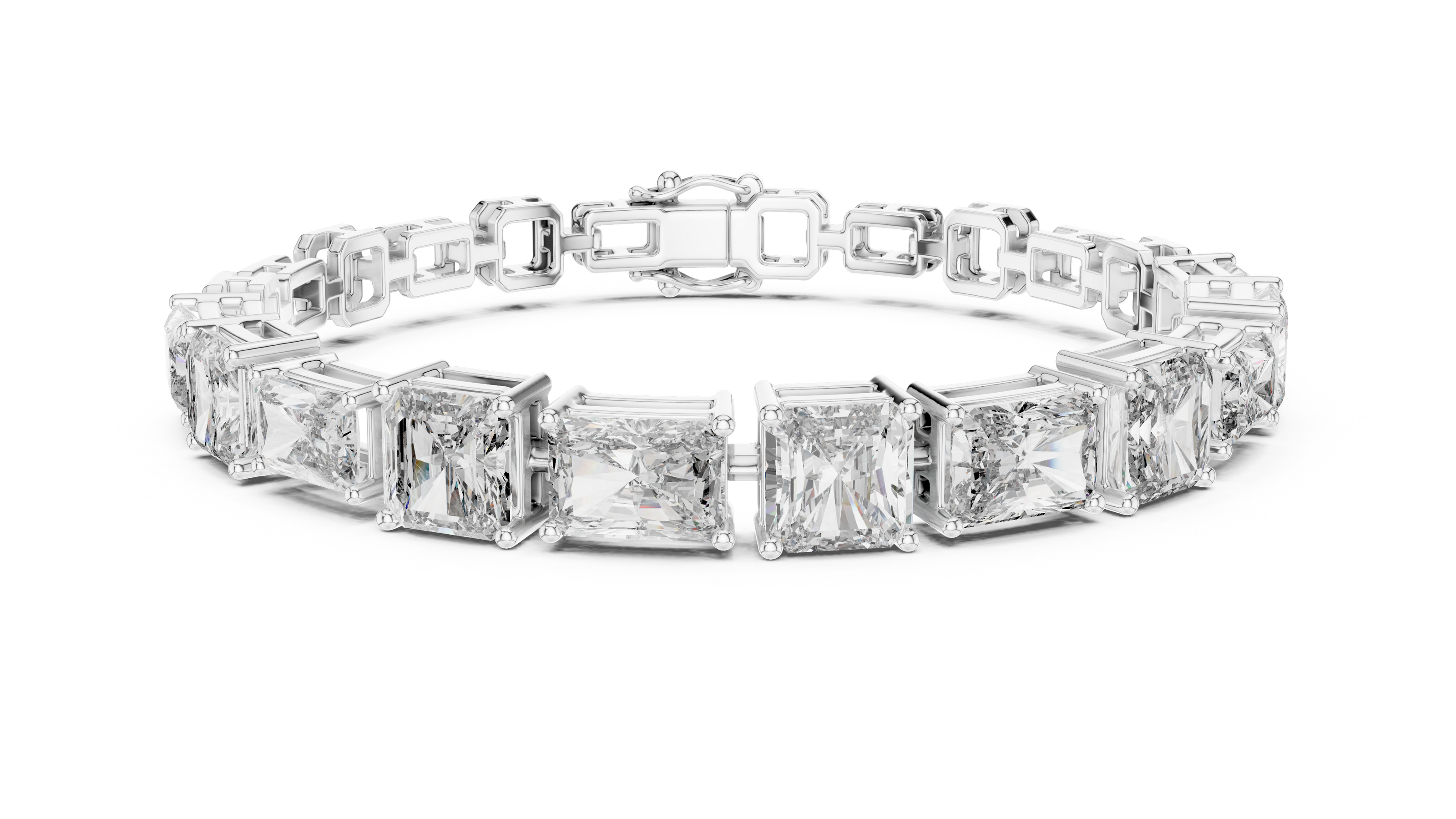 Diamond bracelet on a white background