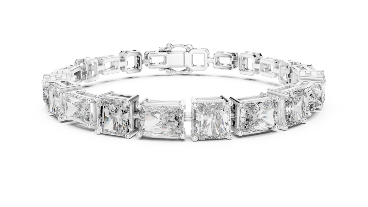 Diamond bracelet on a white background