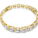 Diamond bracelet with baguette-cut stones on a white background
