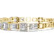 Gold bracelet with diamond accents on a white background