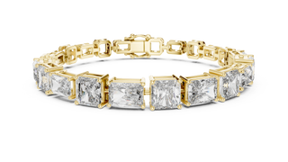 Radiant & Emerald Cut Diamond Tennis Bracelet in Yellow Gold
