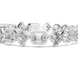 Diamond ring with various cut diamonds on a white background