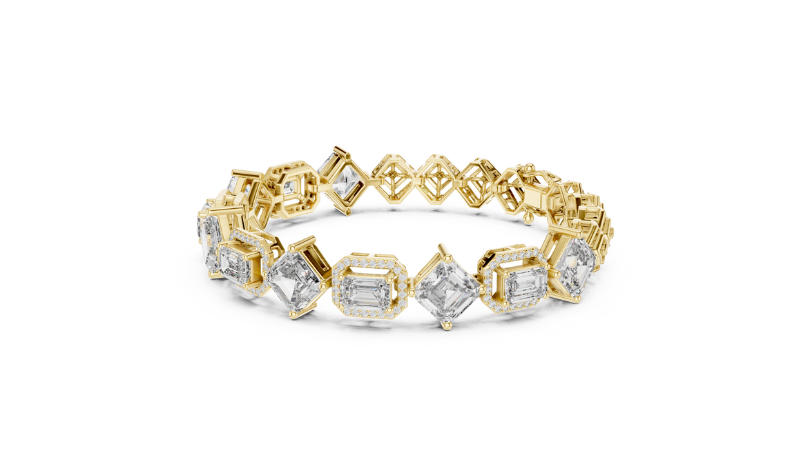Gold and diamond ring on a white background