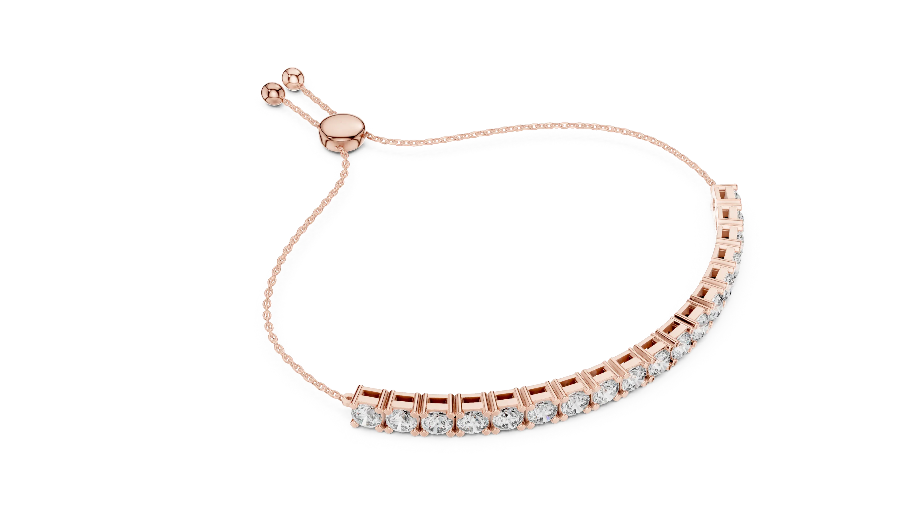 Silver bracelet with clear stones on a white background