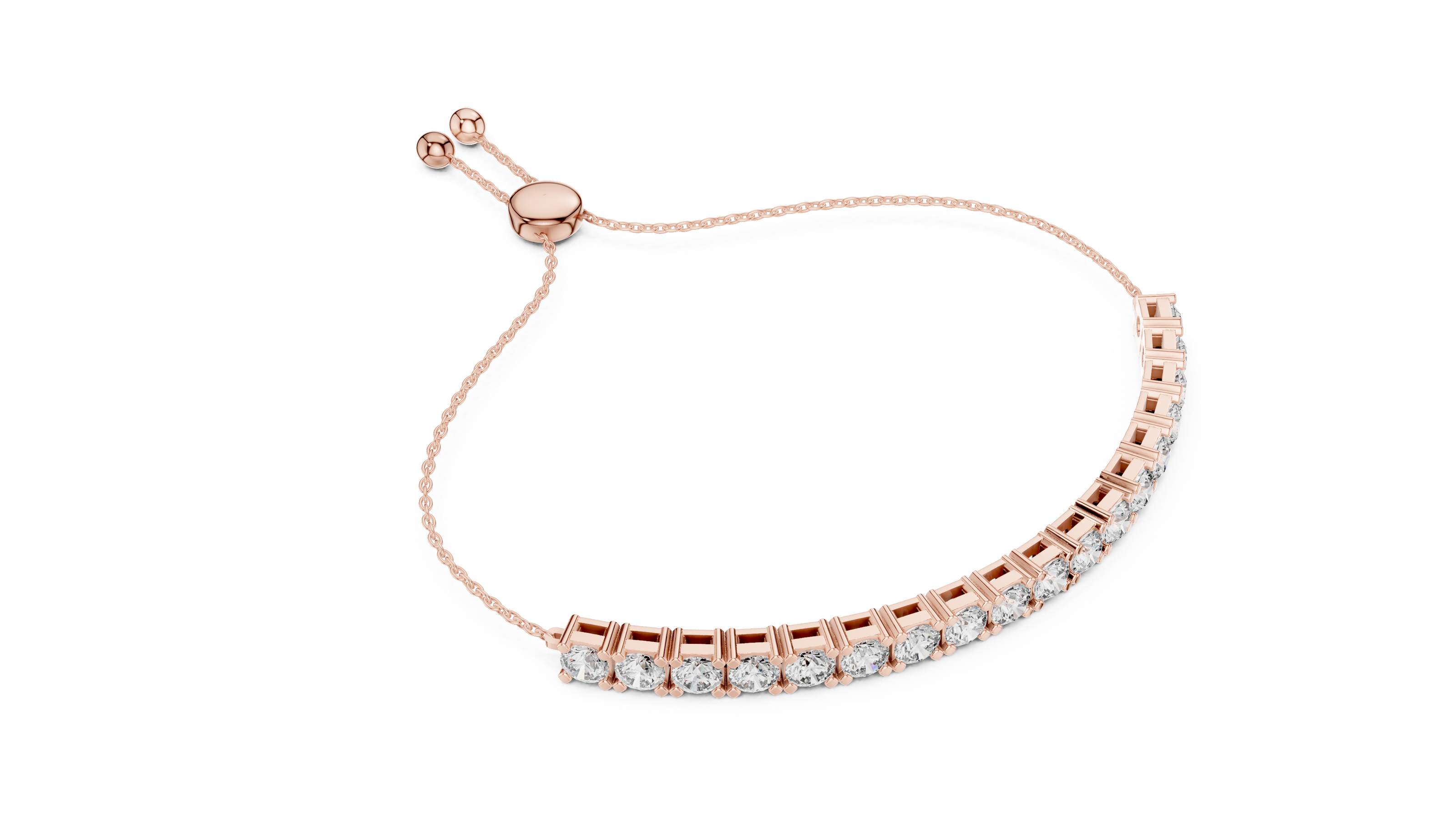 Silver bracelet with clear stones on a white background