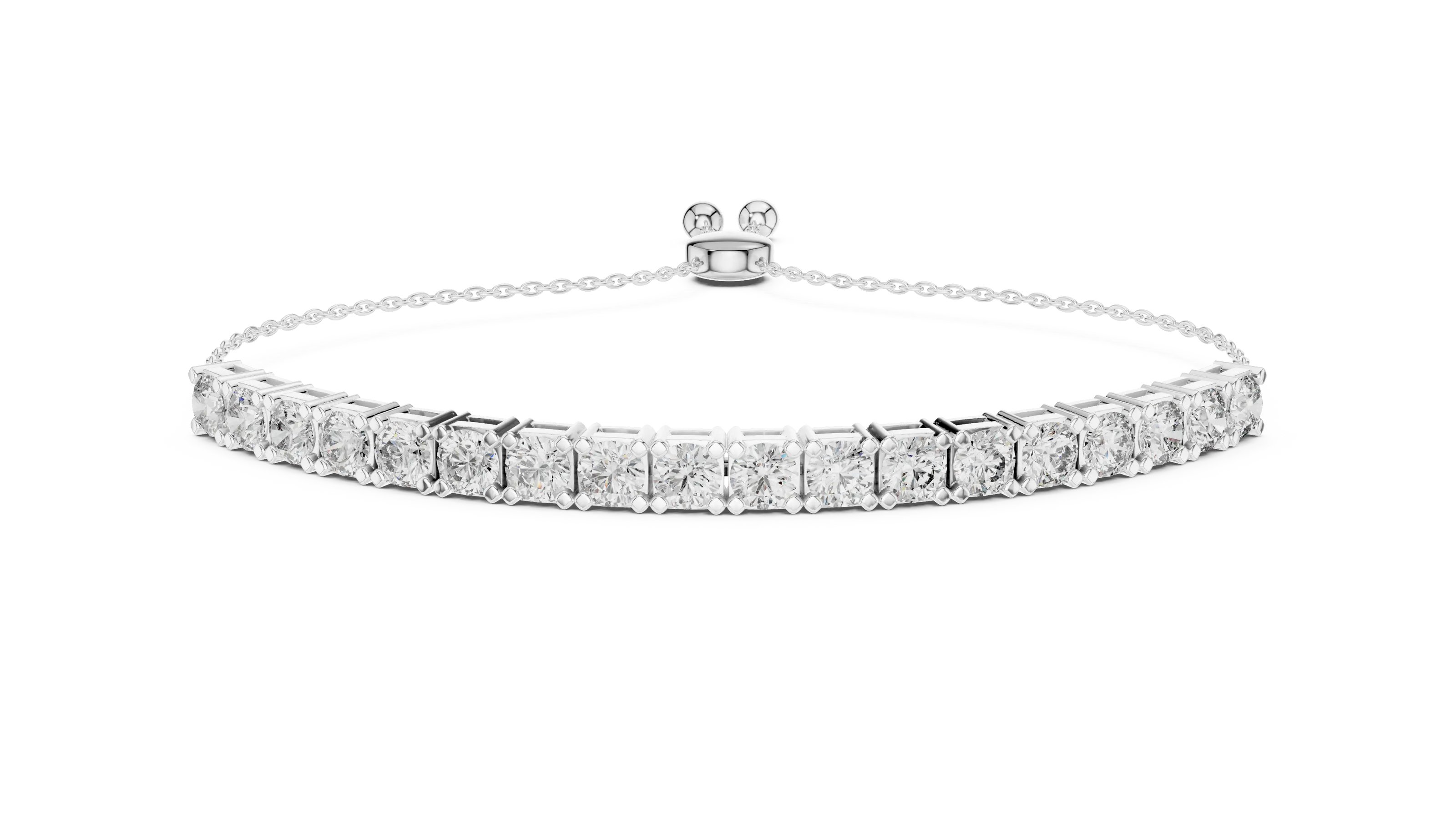 Diamond bracelet on a white background