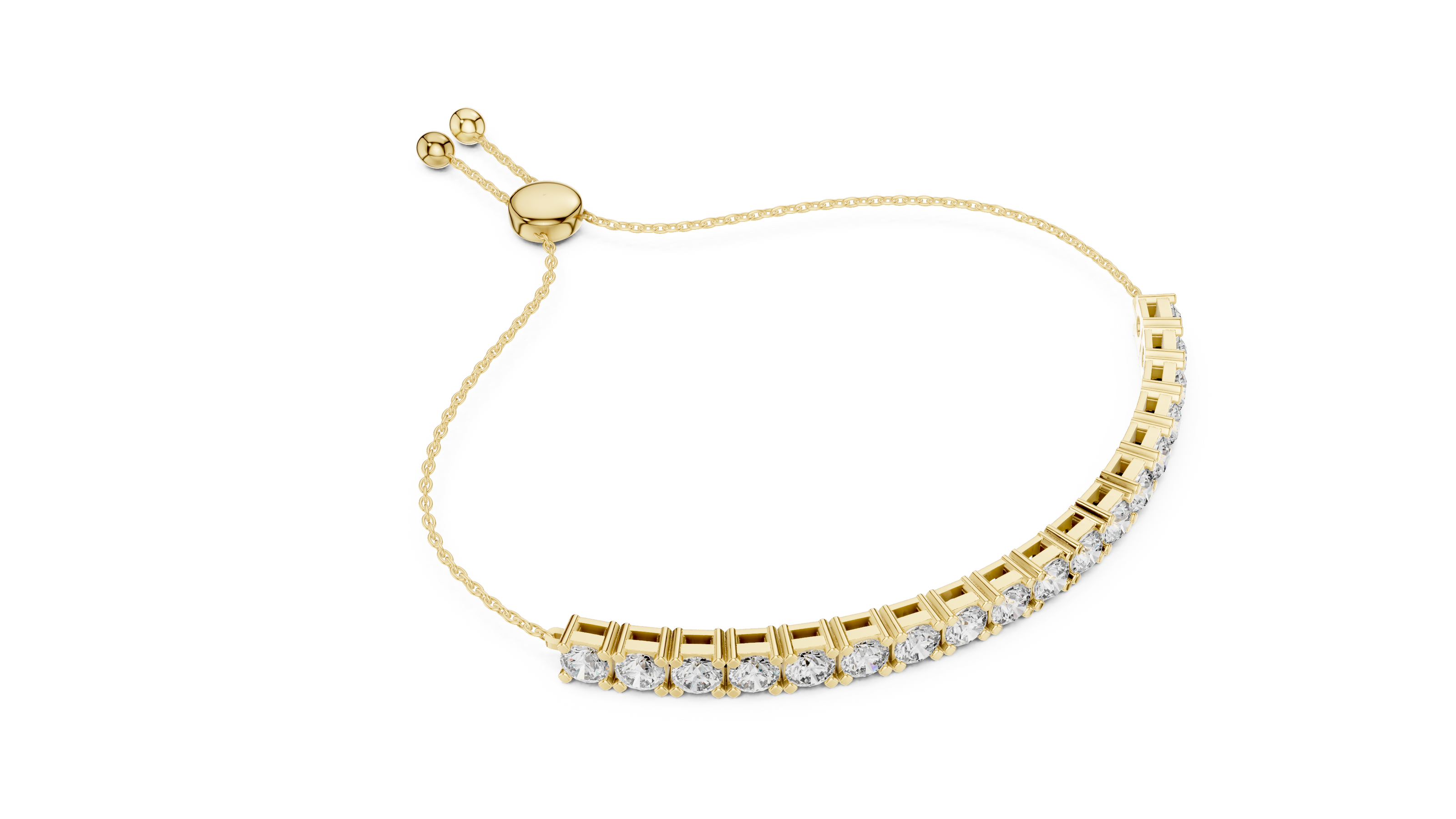 Gold bracelet with diamond accents on a white background