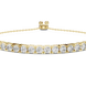 Rose gold bracelet with clear gemstones on a white background