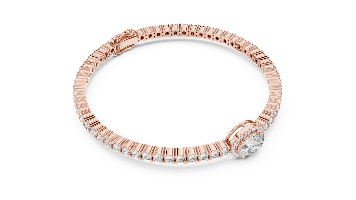 Diamond bracelet on a white background