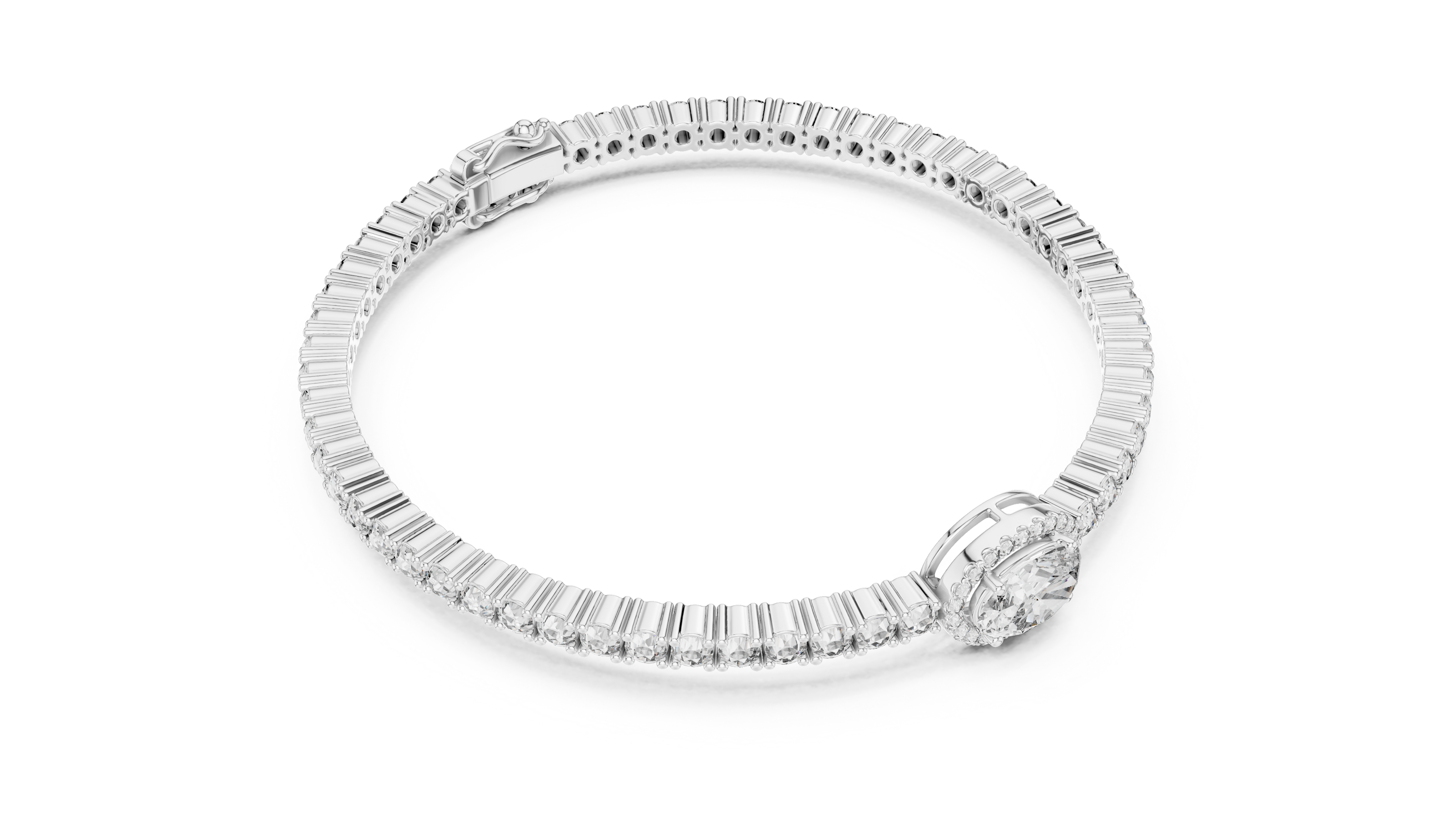 Diamond bracelet on a white background