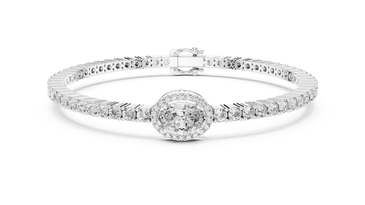Diamond bracelet on a white background