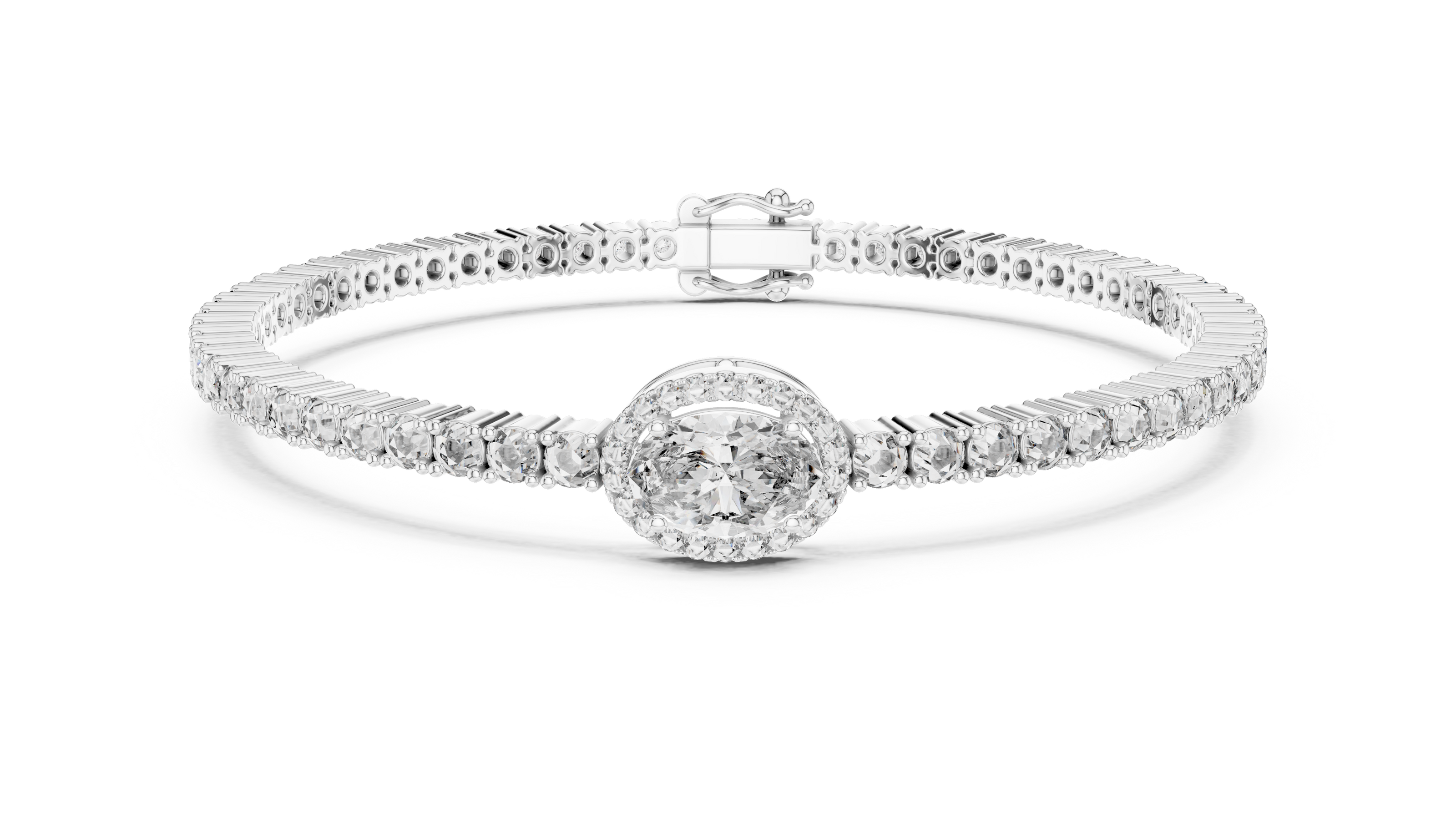 Diamond bracelet on a white background