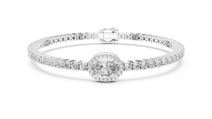 Diamond bracelet on a white background