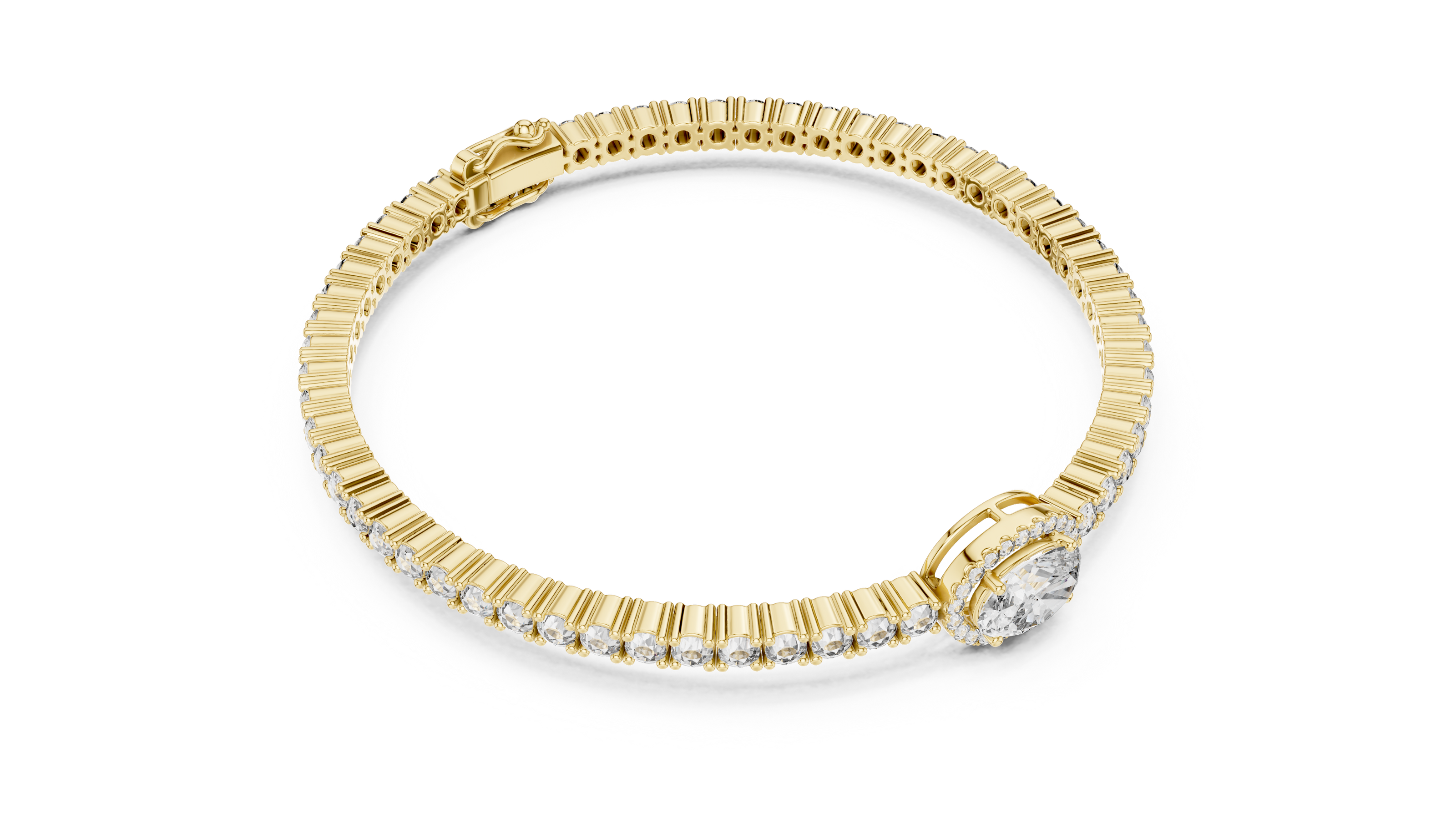 Diamond bracelet on a white background