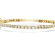 Gold bracelet with diamonds on a white background
