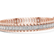 Rose gold bracelet with diamonds on a white background
