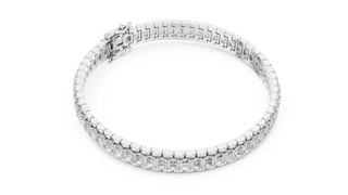 Emerald Cut Diamond Tennis Bracelet in White Gold