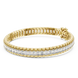 Gold bracelet with diamond accents on a white background