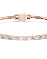 Baguette Cut Diamond Tennis Bracelet in Rose Gold