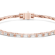 Lab grown baguette diamond tennis bracelet in yellow gold white gold and rose gold featuring sleek geometric diamond settings