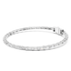 Silver bracelet with small stones on a white background