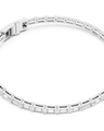 Silver bracelet on a white background